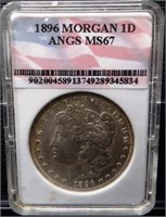 1896 ANGS MS67 Morgan Silver Dollar