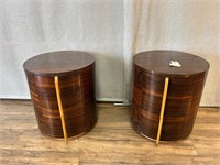 Pair of Art Deco Style Drum Cabinets