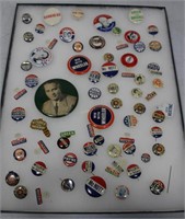 Political Pin display including Wheeler, McNutt, R