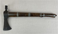 Native American Pewter Inlayed Pipe Tomahawk