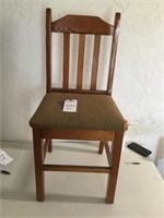Wooden chair w/ padded seat