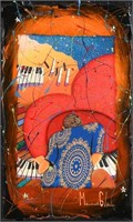 MARCUS GLENN MIXED MEDIA RESIN CAST PIANO PLAYER