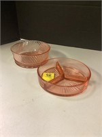 Pink Depression Candy Dishes.