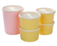 Tupperware 10 Piece Canister Set  Pink/Green