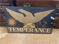 Temperance Wooden Sign.