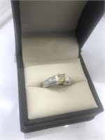 GIA NATURAL YELLOW ORANGE DIAMOND RING - 14K