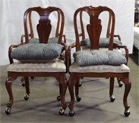 (F) Chippendale Style Dining Chairs w/ Casters