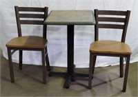 (F) Plymold Bistro Table & 2 Chairs Set