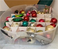 Tote of Glass Christmas Ornaments