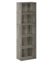 Furinno 5-Tier Shelf Bookcase  French Oak