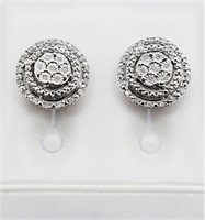 Sterling Silver Round Diamond (0.36ct) Earring,
