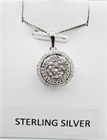 Sterling Silver Round Diamond (0.18ct) Pendant