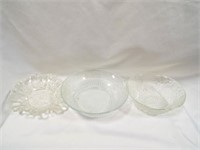 Clear Glass Indiana Carnival Serving Bowls