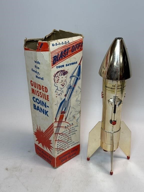 Vintage Guided Missile Coin Bank
