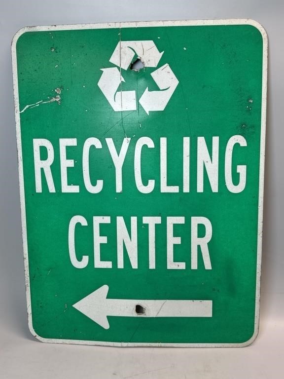 24” x 18” Metal Recycling Center Sign