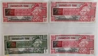 4 75th Anniversary Canadian Tire Notes