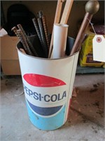 Pepsi Cola Trash Can - Vintage