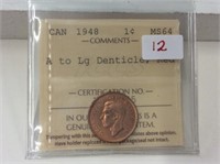1948 (iccs Ms64) Canadian Small Cent