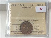 1944 (iccs Ms63) Canadian Small Cent