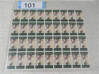 Sheet of US 6 cent Christmas postal stamps