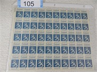 Sheet of US 5 cent Finland Independence 1917-67 po