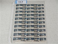 Sheet of US 8 cent United States in Space postage