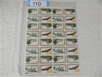 Sheet of US 8 cent Wildlife Conservation postage s