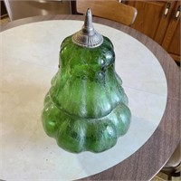 Vintage Green Crackle Glass Swag Lamp Globe