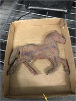 Hollow body tin horse for weathervane, 10" long