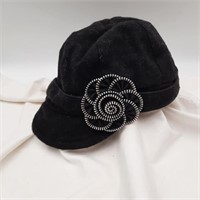 Vintage Newsboy Lady's Zipper Flower Hat