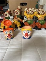 Metal Clowns to hang on wall and cups