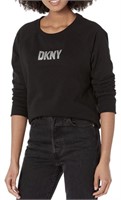 DKNY WOMENS PULLOVER SWEATSHIRT BLACK XS
