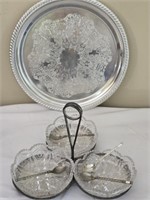 Vintage Crystal & Silverplated Serving Dishes