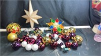 Christmas ornaments and tree toppers