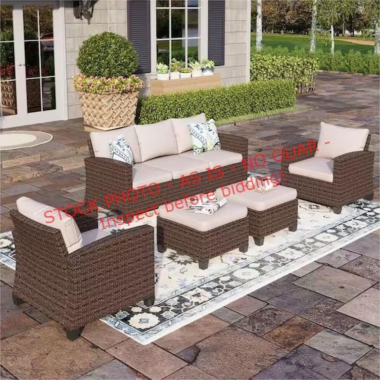 Phi  Villa Brown Wicker 5pc. Patio Set