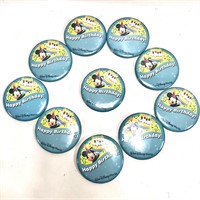 Disney Button Pin Lot: 10 Pack Birthday