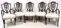 SET OF SIX ANTIQUE SHIELDBACK DINING CHAIRS