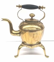 Early English Brass Kettle on Stand