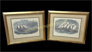 Pair Framed Boat Prints