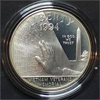 1994 Vietnam Veterans Memorial Proof Silver Dollar