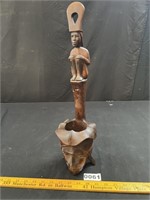 Large Carved Wood Figurine/Bowl