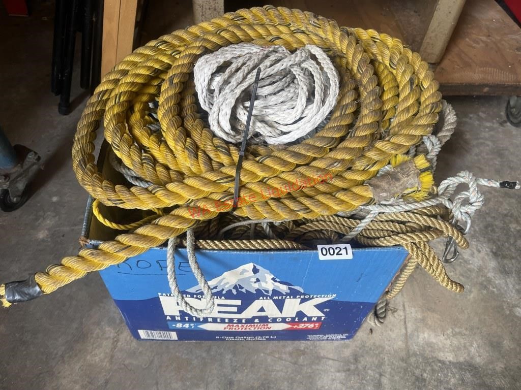 Box Lot of all sizes of rope