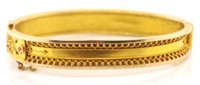 Antique 18ct rose and yellow gold bangle