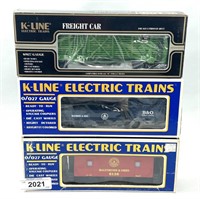 K-Line B&O + CB&Q Model Train Cars.