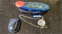 FORD POCKET WATCH CHAIN AND CASE