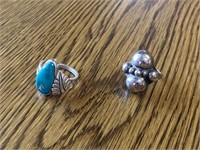NAVAJO SIGNED S.Y. ADJUSTABLE RING & OTHER RING