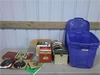 tote, lid with 45's including Elvis