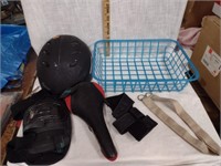 Bike Seat helmet Knee Pads & Wrist Gard In a Baskt