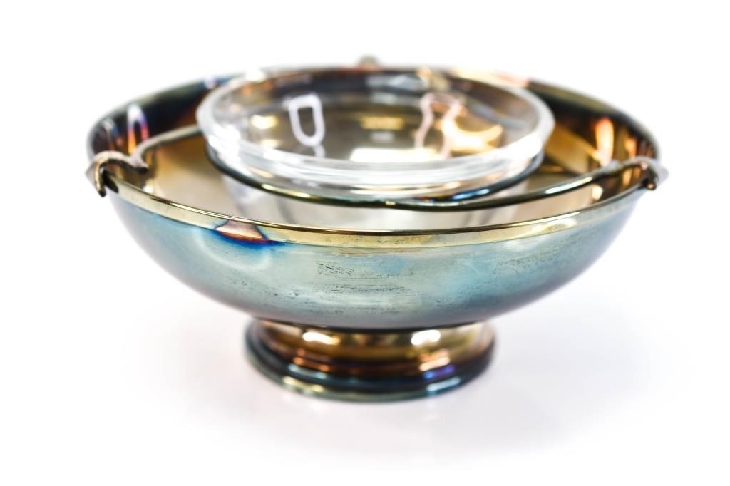 Mid-Century Modern Sterling Glass Insert Bowl
