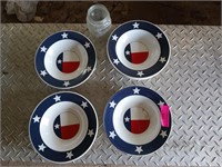 Eight count Texas flag bowls